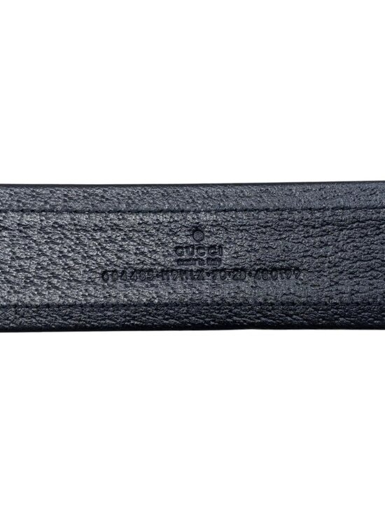 Gucci Belt Jumbo GG Nylon Leather Black Silver main image 5